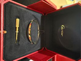 CARTIER Love Bracelet small, in gold mit 4 Diamanten