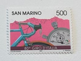 Briefmarke San Marino 500 Lira 80 Giro dItalia 1997