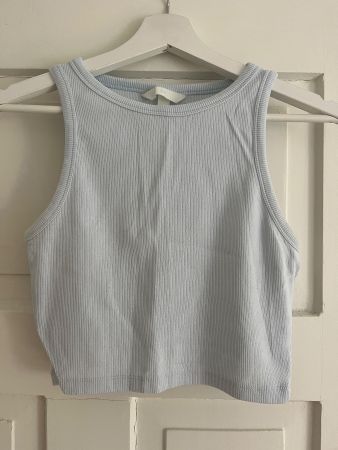 H&M Tanktop Damen Hellblau Gr. S
