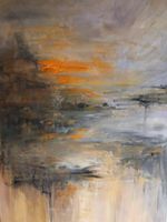 Originalgemälde auf Leinwand 100x70 cm, Golden Unikat!!!