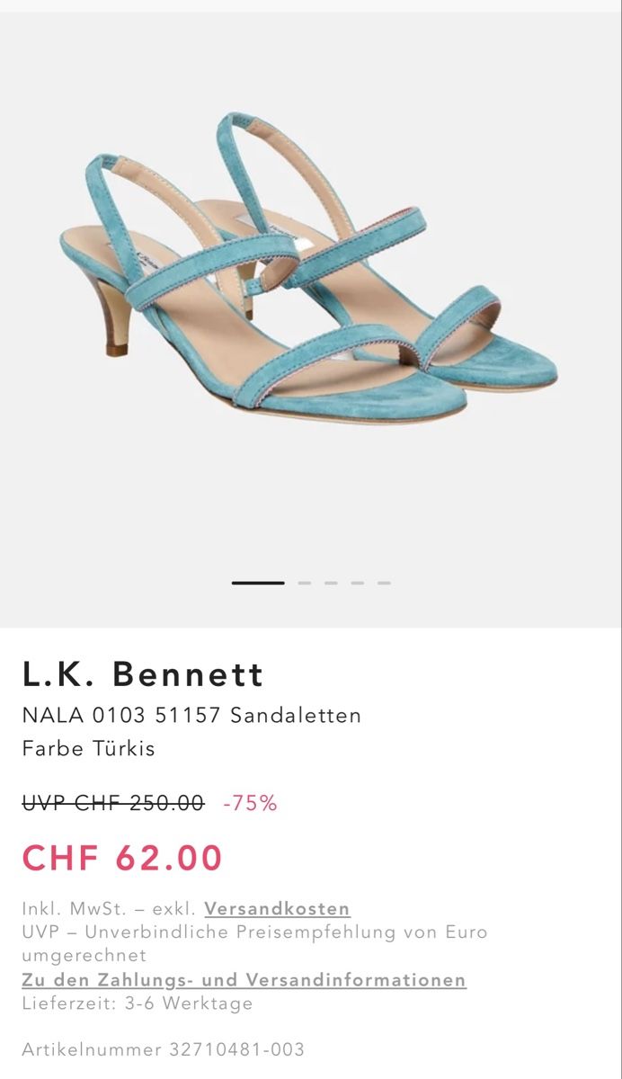 Scarpe da donna: L. K. Bennett Sandalen, Gr. 39, neu! – Nuovo e nell'imballaggio originale da Zürich venduto da vintage_for_you