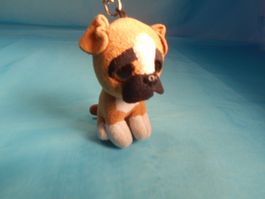 Schlüsselanhänger MOPS, ty, Karabinerhaken, 14cm