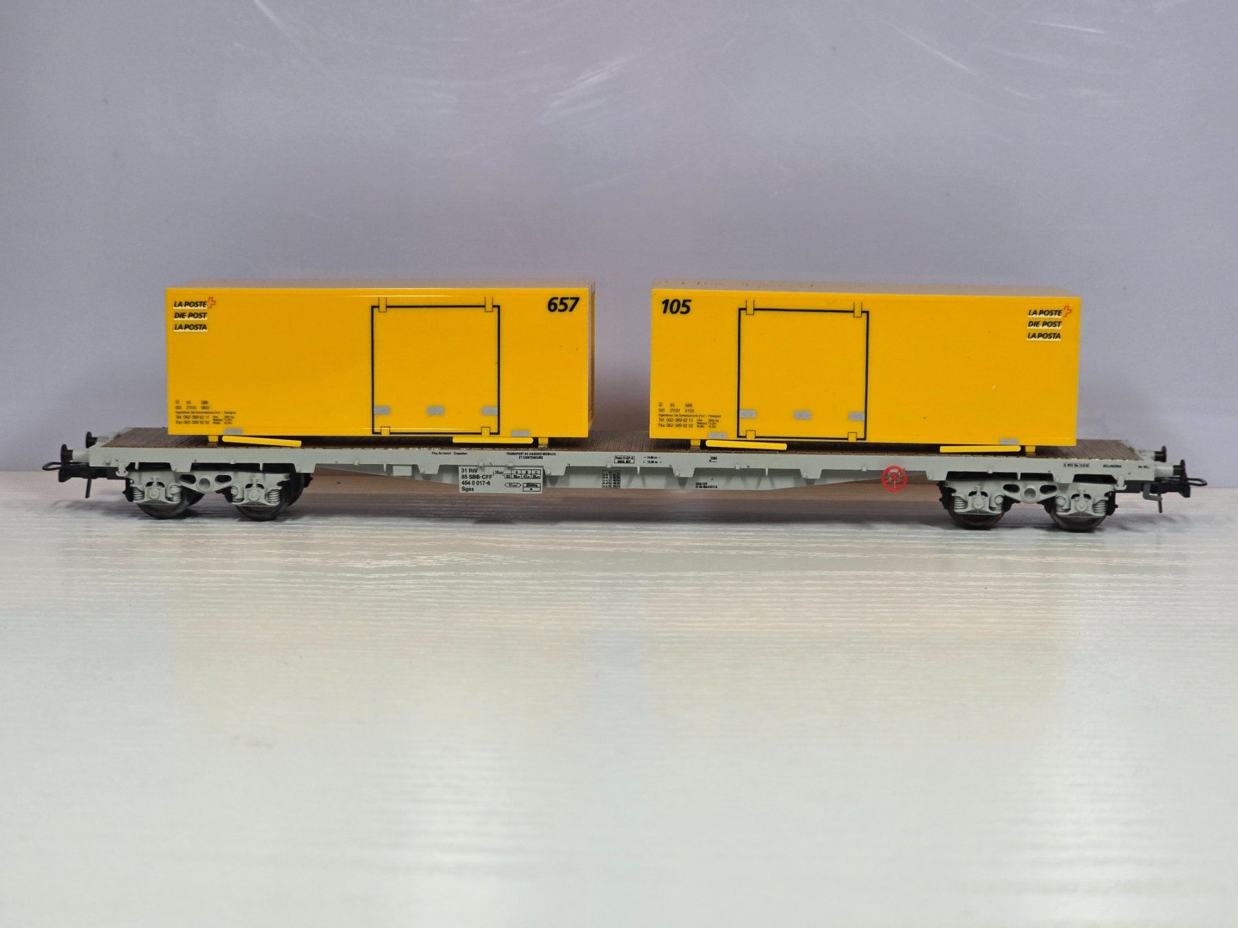 Hag Modellini di ferrovie: Hag, Post, Wechselbrücken Containerwagen, WS, Vitrine – Nuovo (secondo la descrizione) da Kloten venduto da Nicola2 4