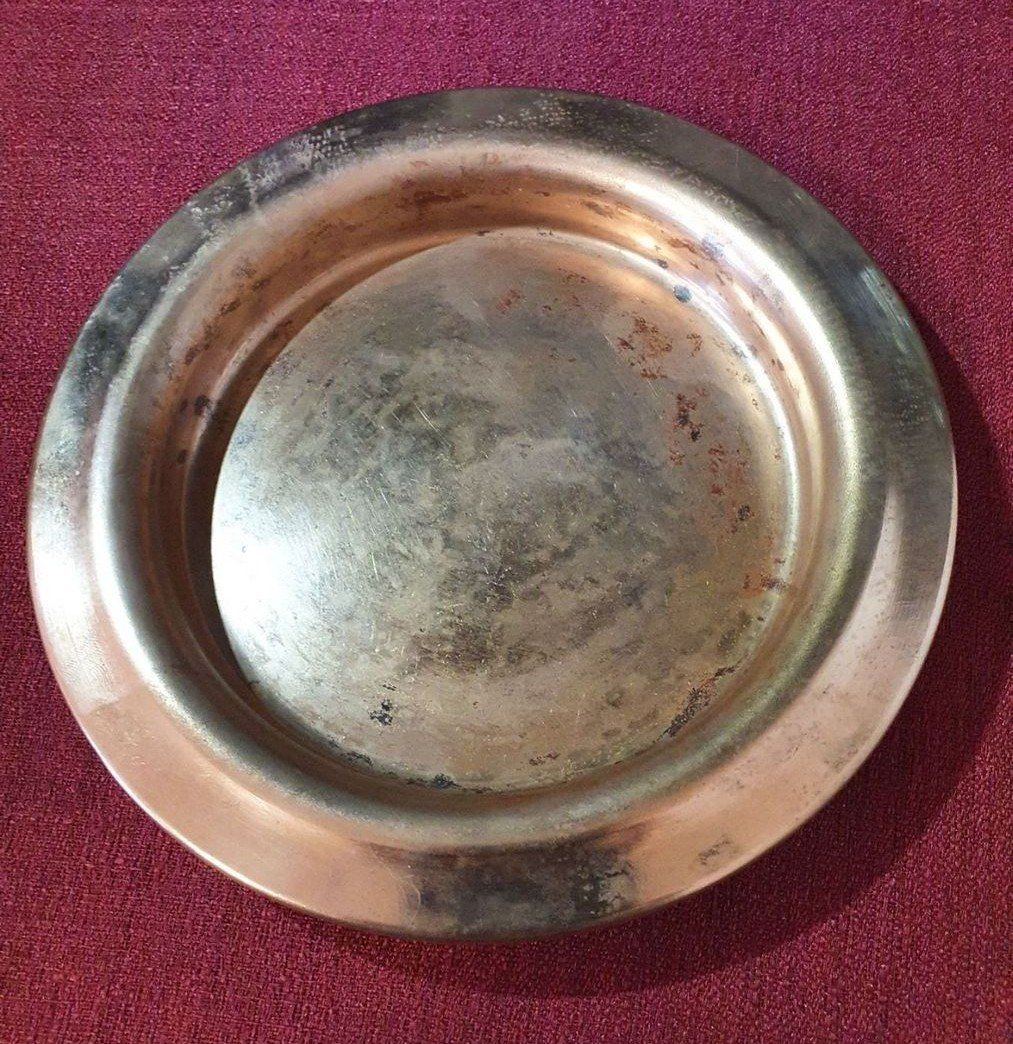 Sottobicchieri: Vintage Messing-Dekoteller / Kerzenuntersatz – Ø 17 cm/256gr – Usato da Abtwil AG venduto da MaVo.0710