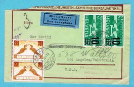 Flugpostbrief nach USA ab AARAU 29.V.35 mit ASt. Ab Fr.1!