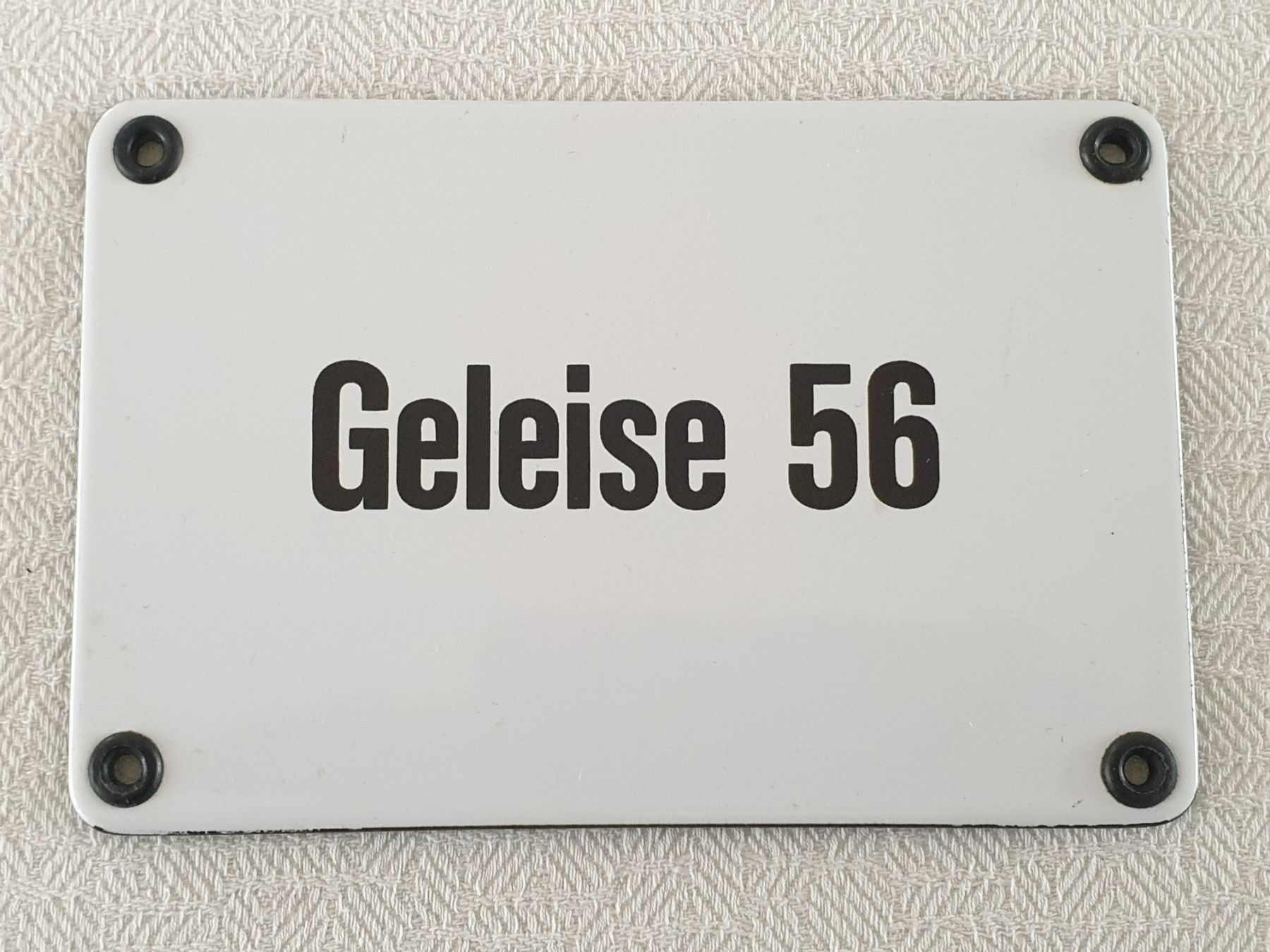 Schilder: Email Schild  Geleise 56 – Gebraucht aus Mörschwil von spirspi