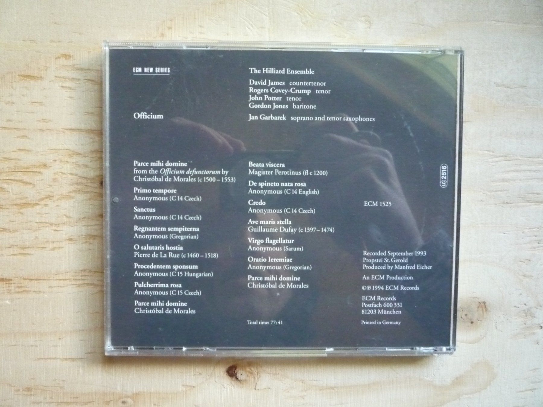 CD: Jan Garbareck/Officium, The Hilliard Ensemble – Usato da Rieden SG venduto da Gant24 5