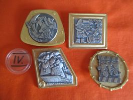 Plakette Fasnacht Basel Gold 70er Jahre