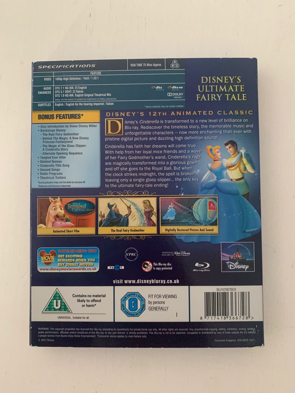 Tutti i DVDs: Cinderella / Aschenputtel - Disney - Blu-ray – Usato da Zürich venduto da createdindust 1