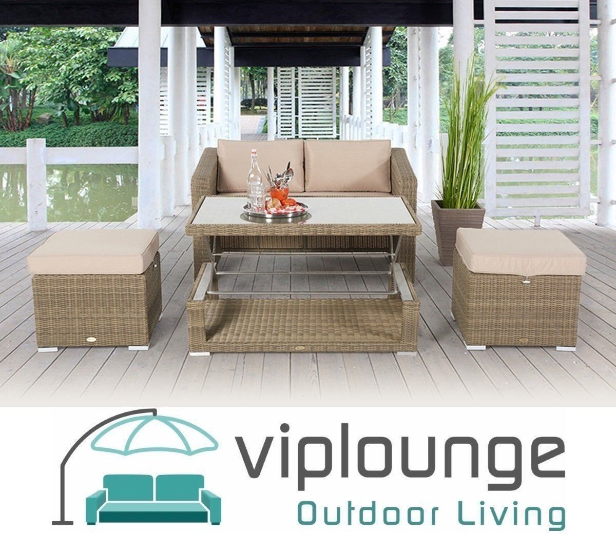 Viplounge Divani: Rattan Gartenmöbel mit klappbarem Tisch – Nuovo e nell'imballaggio originale da Uznach venduto da viplounge
