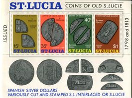 Block "Münzen". St. Lucia