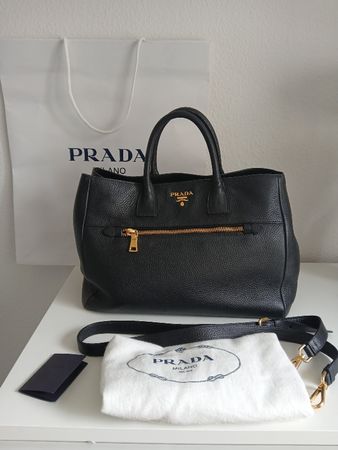 Authentic Black Leather PRADA Bag 36-48 length 26 height