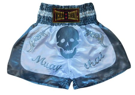 Unisex Muay Thai Shorts Hose M-3XL MMA Boxen Totenkopf 017