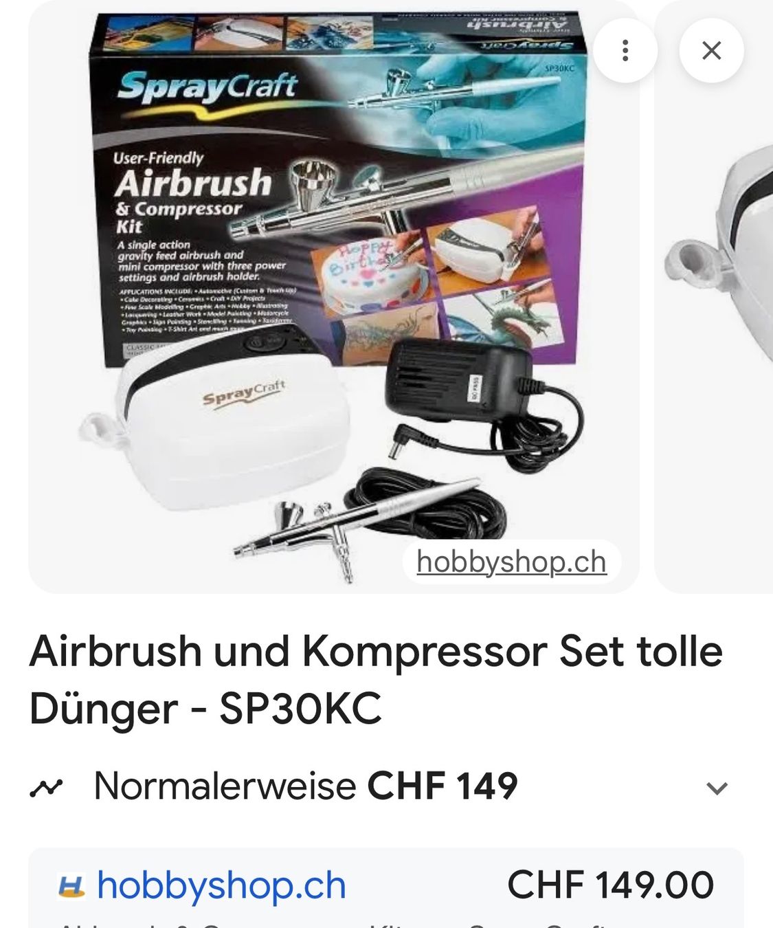 Tutti gli attrezzi: Airbrush & Compressor Kit (Top feed, Single action) / SP30KC – Nuovo (secondo la descrizione) da Maienfeld venduto da tobeyl2020