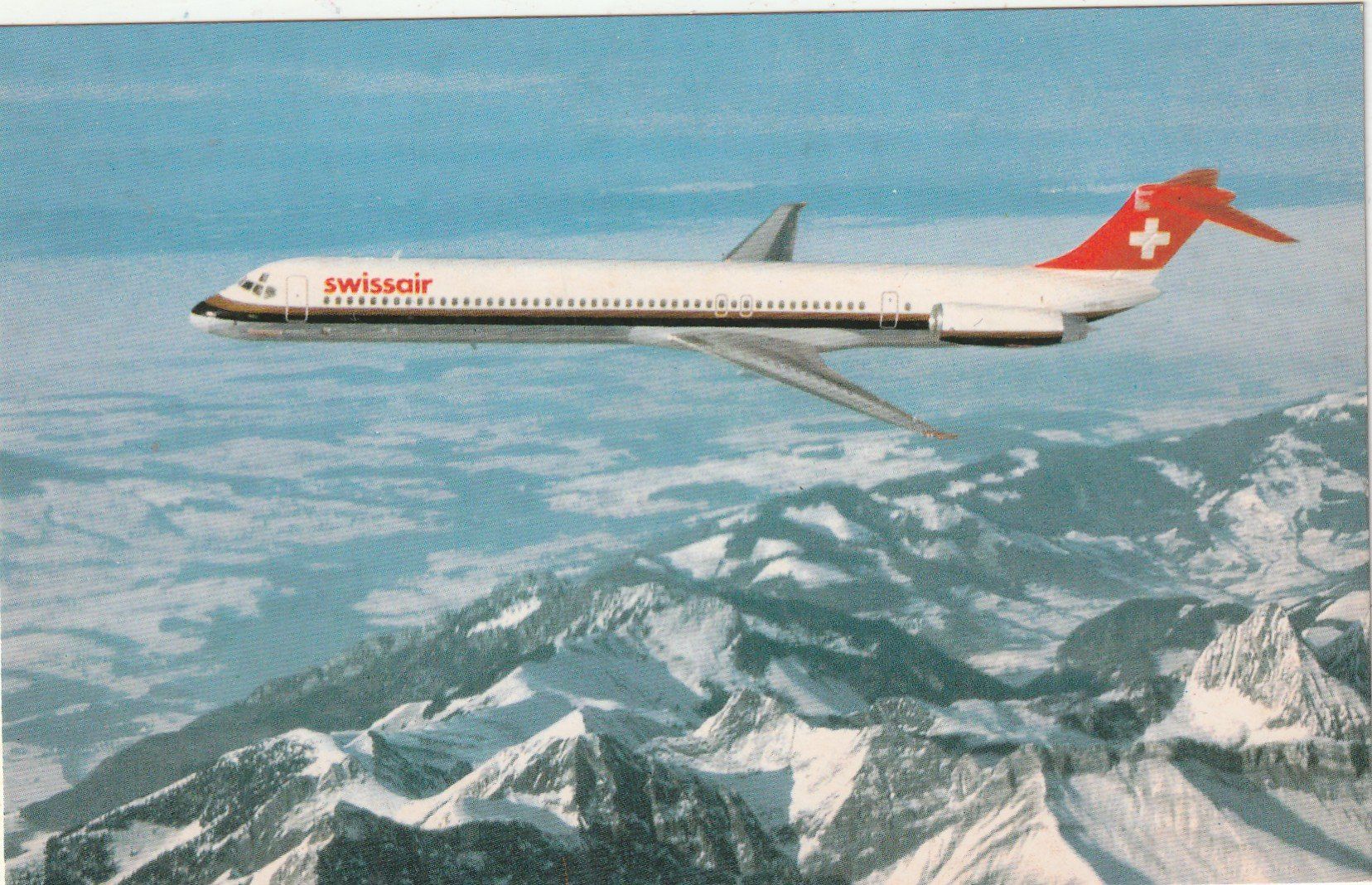 Cartoline postali: Swissair  Douglas  DC 9-81 – Usato da Lumbrein venduto da made02