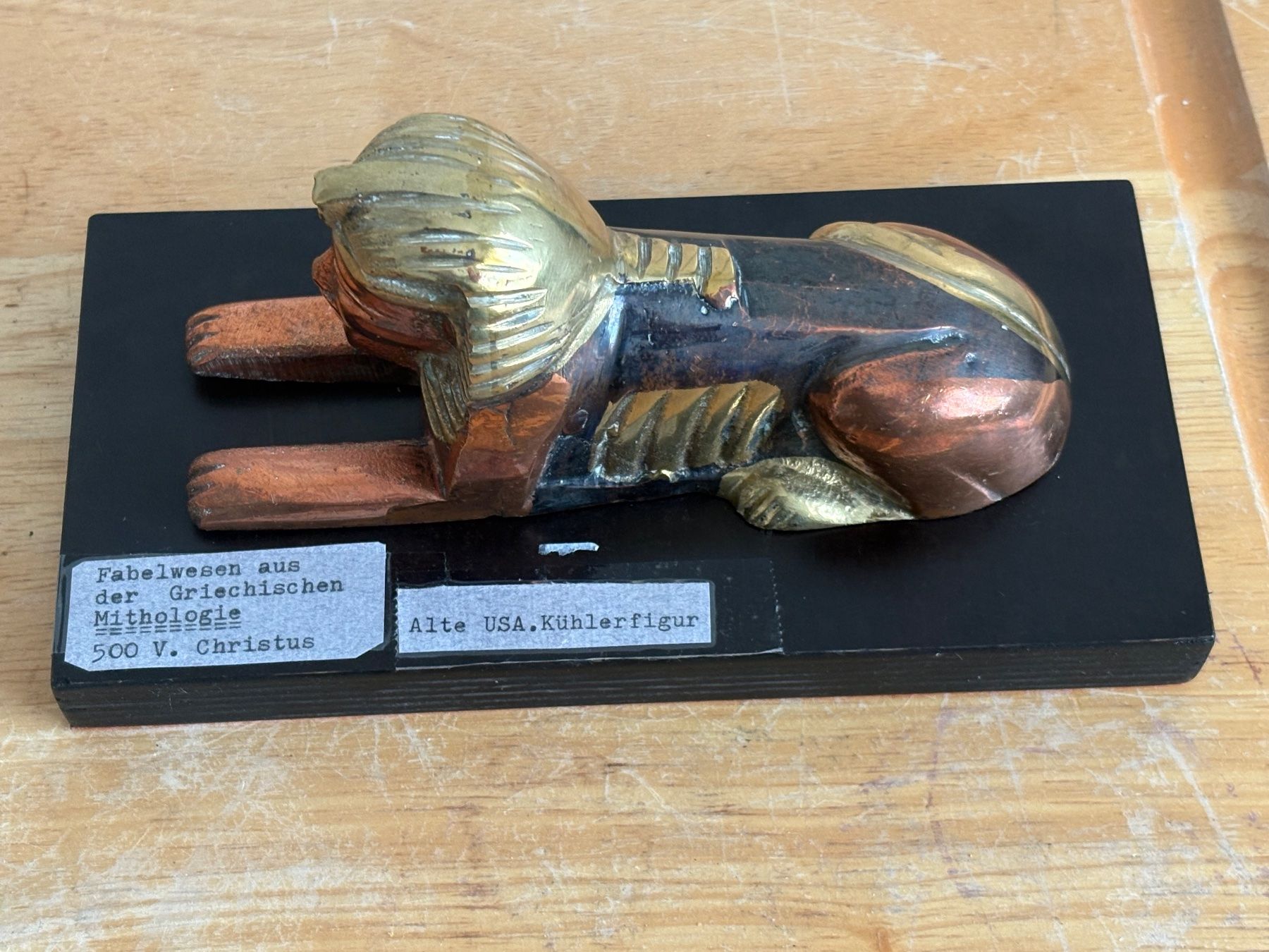 Statuette: Antike Sphinx Figur, Kühlerfigur, Bronze/Kupfer – Usato da Frick venduto da Rukki