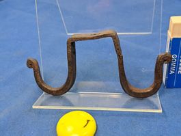 1 antiker Doppel Joch Haken, Schmiedeisen (LOT1771#AEW9)