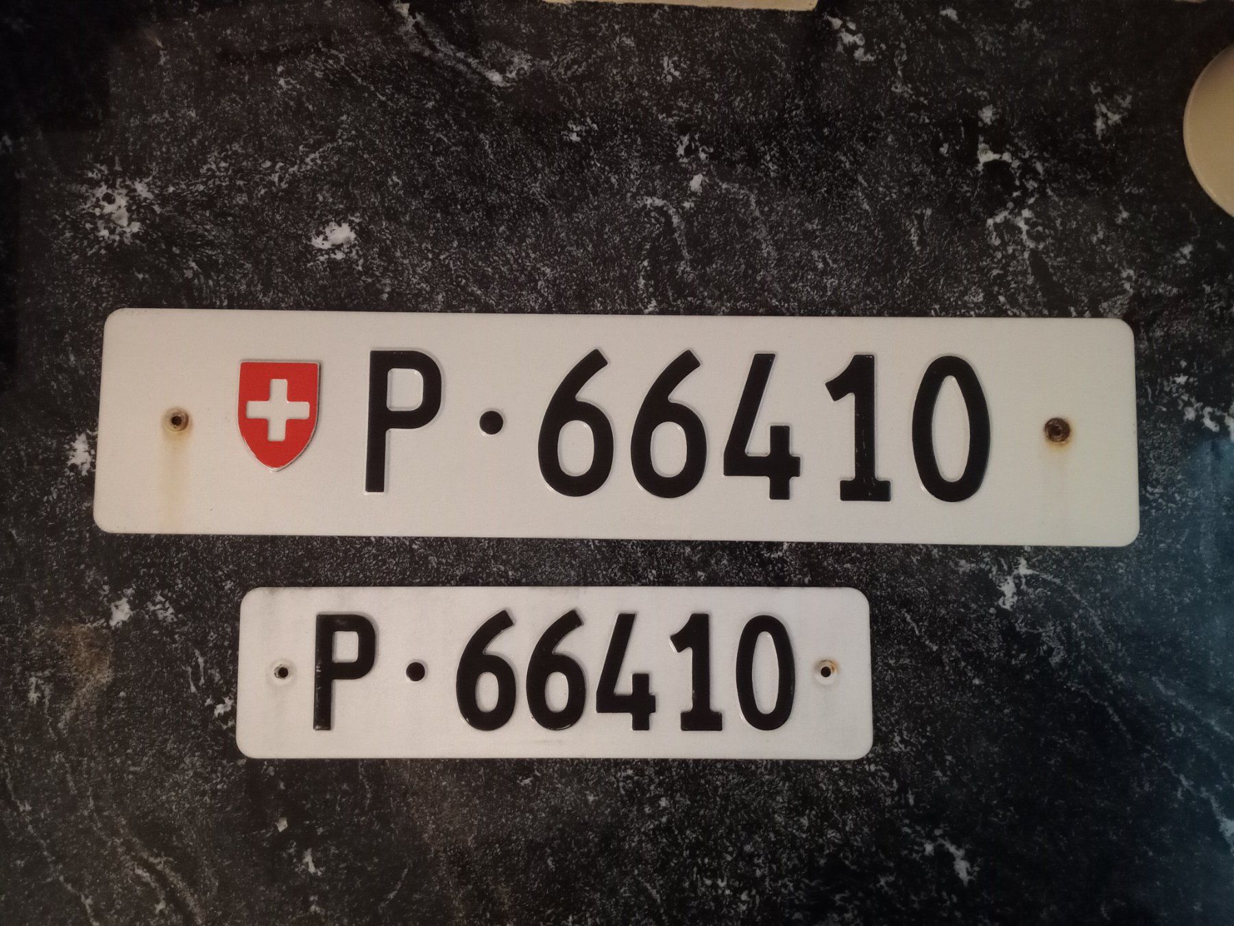 Schilder: 2x Nummernschild PTT Post ausrangiert 66410 – Gebraucht aus Küttigen von Melisch1000