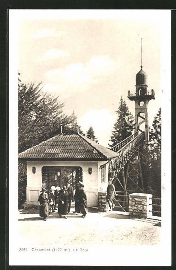 Cartoline postali: Chaumont, La Tour, animée, vers 1920 – Usato da Frauenfeld venduto da POML