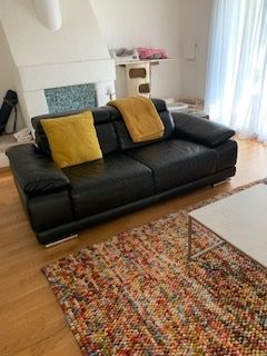 Sofas: Echtleder Sofa 2,5 Pl Schwarz – Gebraucht aus Dübendorf von hpm-hpm 1
