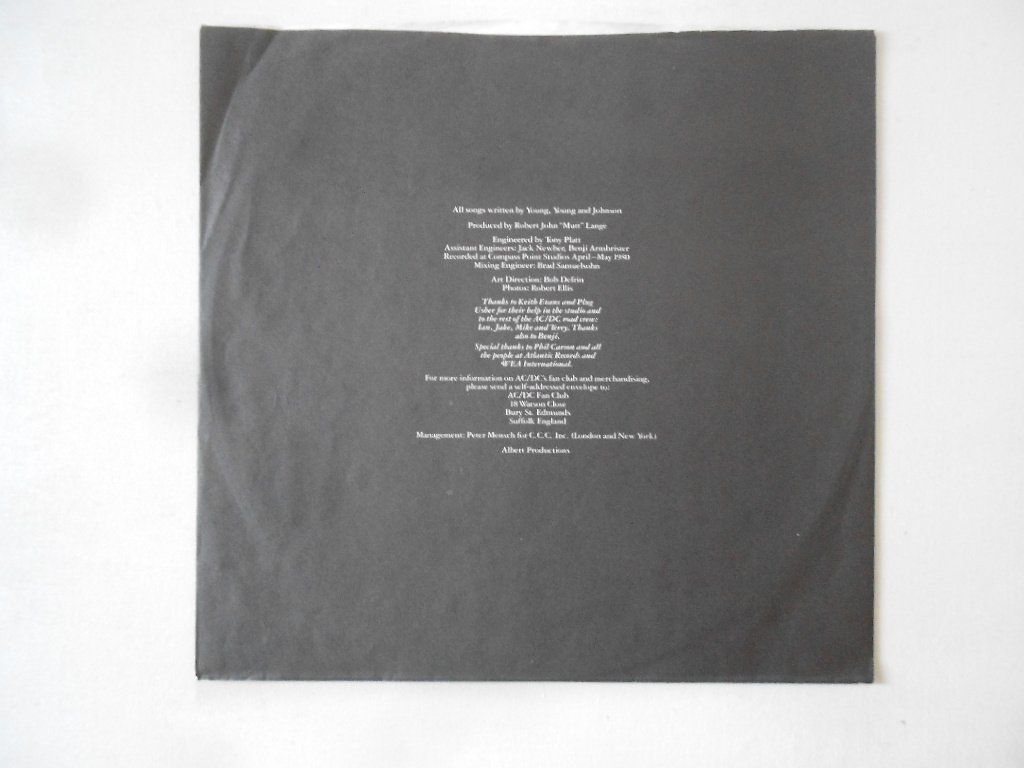 Vinyles: AC / DC  -  BACK IN BLACK – D'occasion à Bex par Giorgiob 3