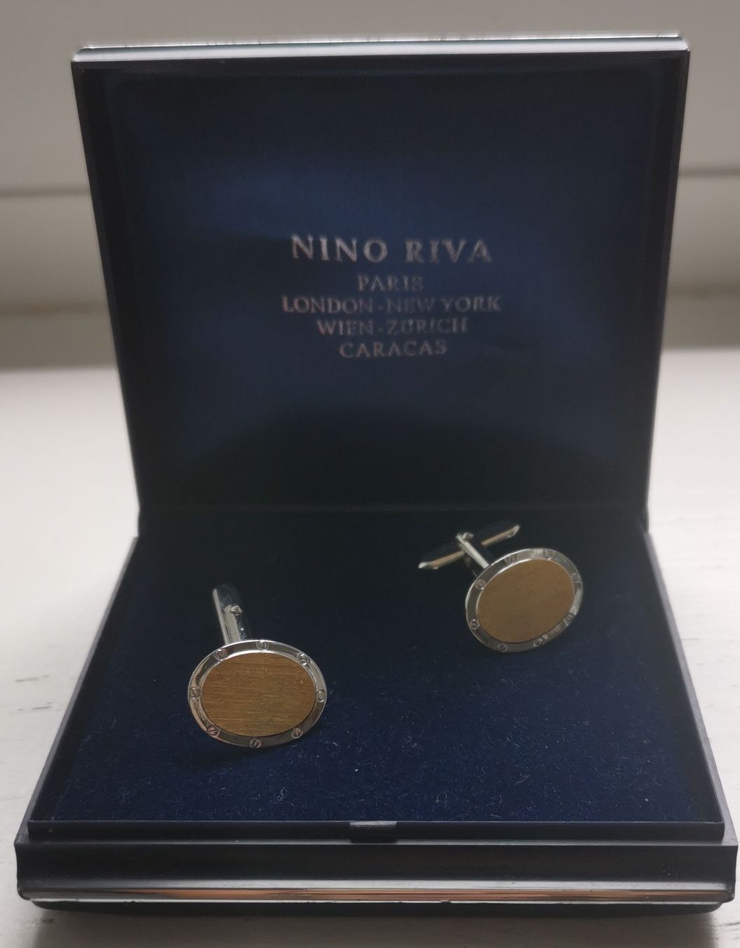 Manschettenknöpfe: Boutons de manchette Nino Riva – Neu und originalverpackt aus Biel/Bienne von Edi5Roli3