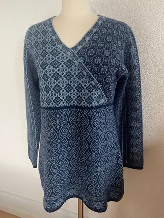 Sorgenfri Sylt Strick Tunika, 80% Wolle, Gr. L, Blau