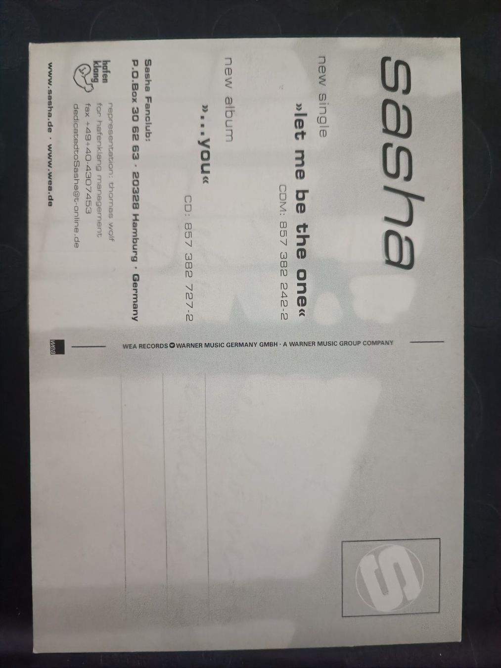 Autographes: Sasha - original Autogramm – D'occasion à Menziken par Artographs 1