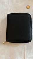 Portemonnaie schwarz Reissverschluss Leder Optik 14 cm