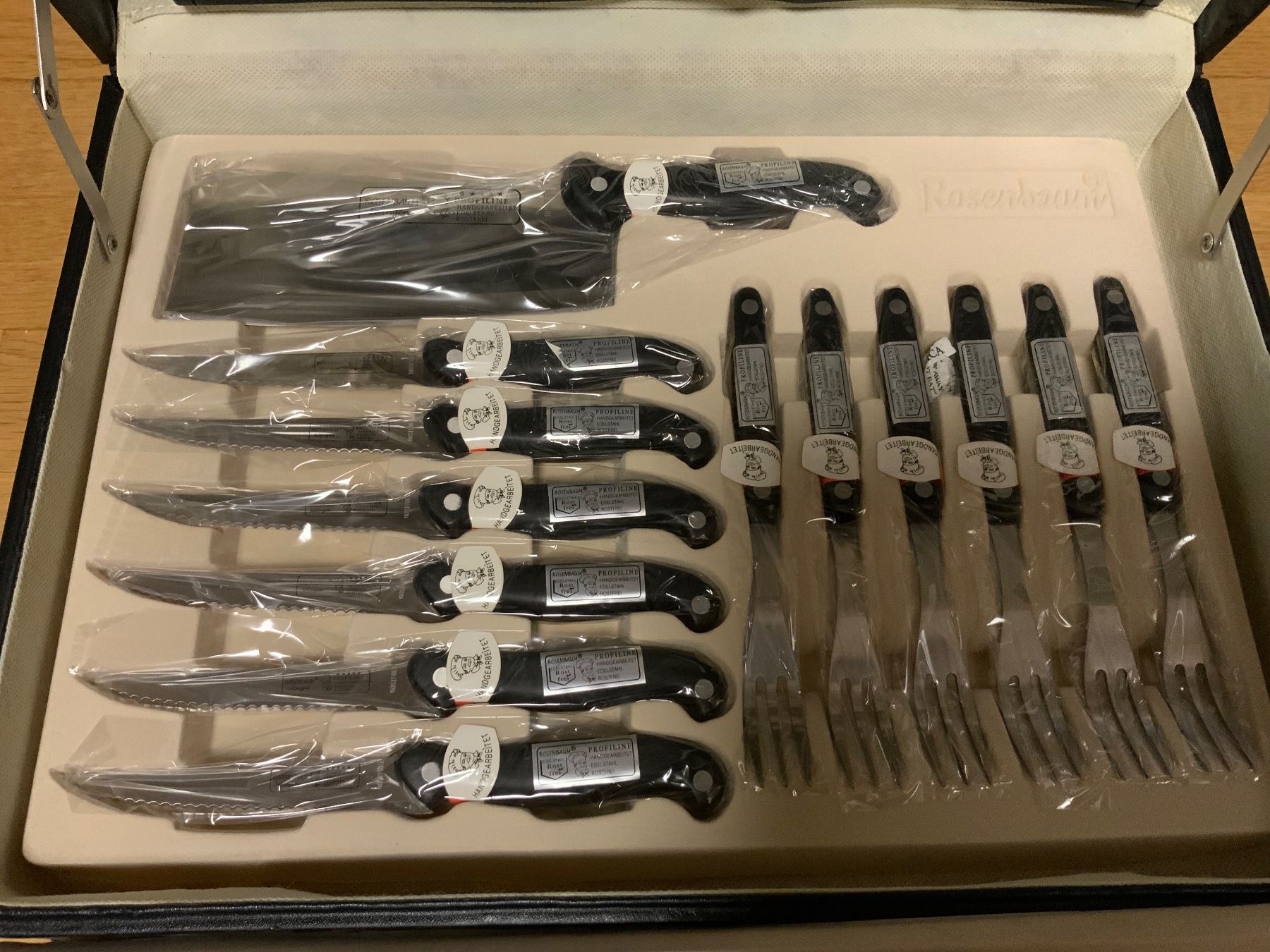 Rosenbaum Coltelli: Rosenbaum Solingen Messer-Gabelset im Koffer – Nuovo e nell'imballaggio originale da Frauenfeld venduto da CSM71 4