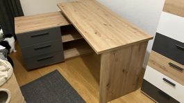 Eckschreibtisch – Artisan Eiche / Anthrazit