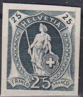 Probedruck "25" Stehende Helvetia grau * dickes Papier+++