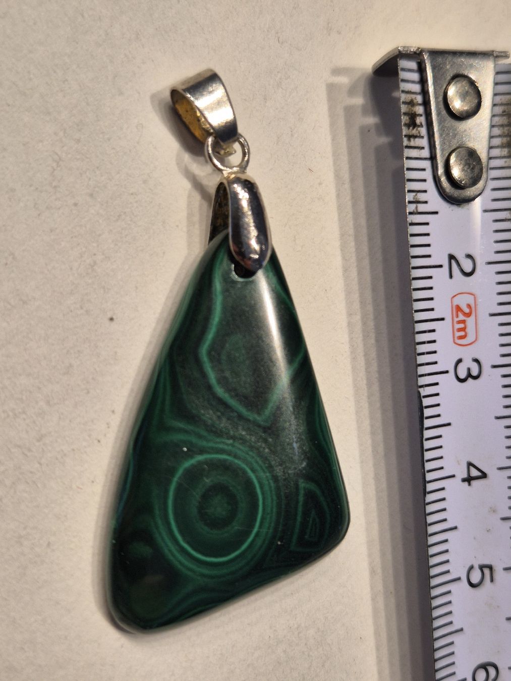 Ciondoli: Malachit Anhänger Schmuck Silber Weissgold Edelstein – Usato da Russikon venduto da eunicetungol 1
