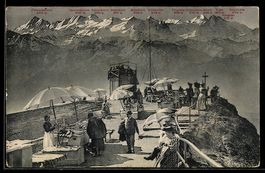 AK Rigi-Kulm, Aussichtsplateau mit Blick in die Berner Hocha