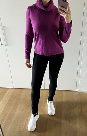 Passport Cashmere Rollkragenpullover Lila, Gr. 42 Top!
