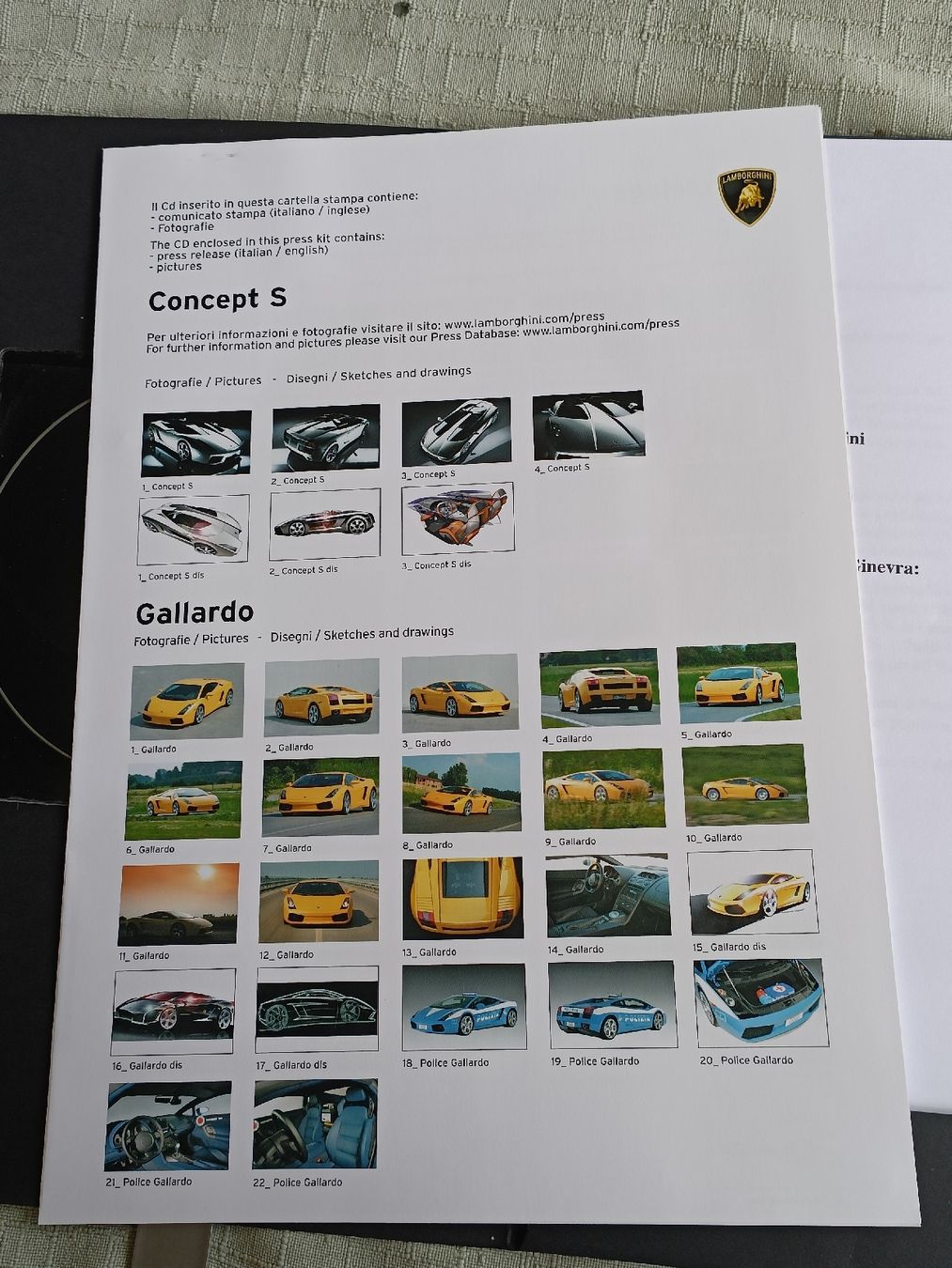 Lamborghini Documenti: Automobil Werbe Mappe / Lamborghini 2005 mit CD – Usato da Brugg AG venduto da Ente015 3