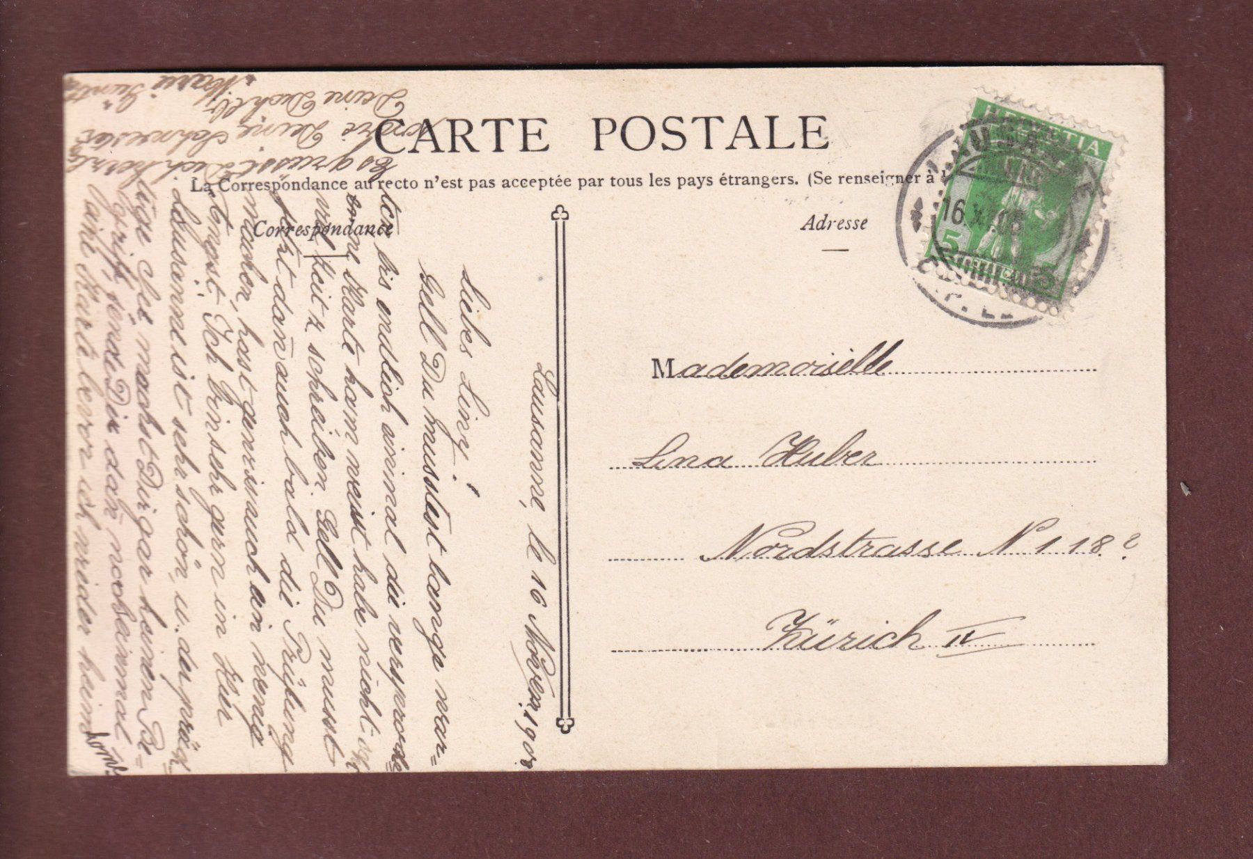 Cartoline postali: LAUSANNE - Partie avec la Cathédrale - 1908 – Usato da Pully venduto da nicecards 1