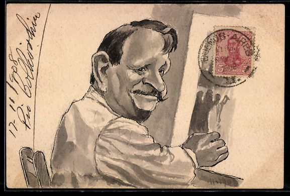 Cartes postales: Handgemalt: Maler vor einer Leinwand im  – D'occasion à Berlin par bartko-reher