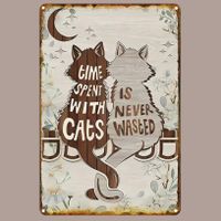 🔥 TIME SPENT WITH CATS Katzen Blechschild 🤎 20x30cm OVP 🔥