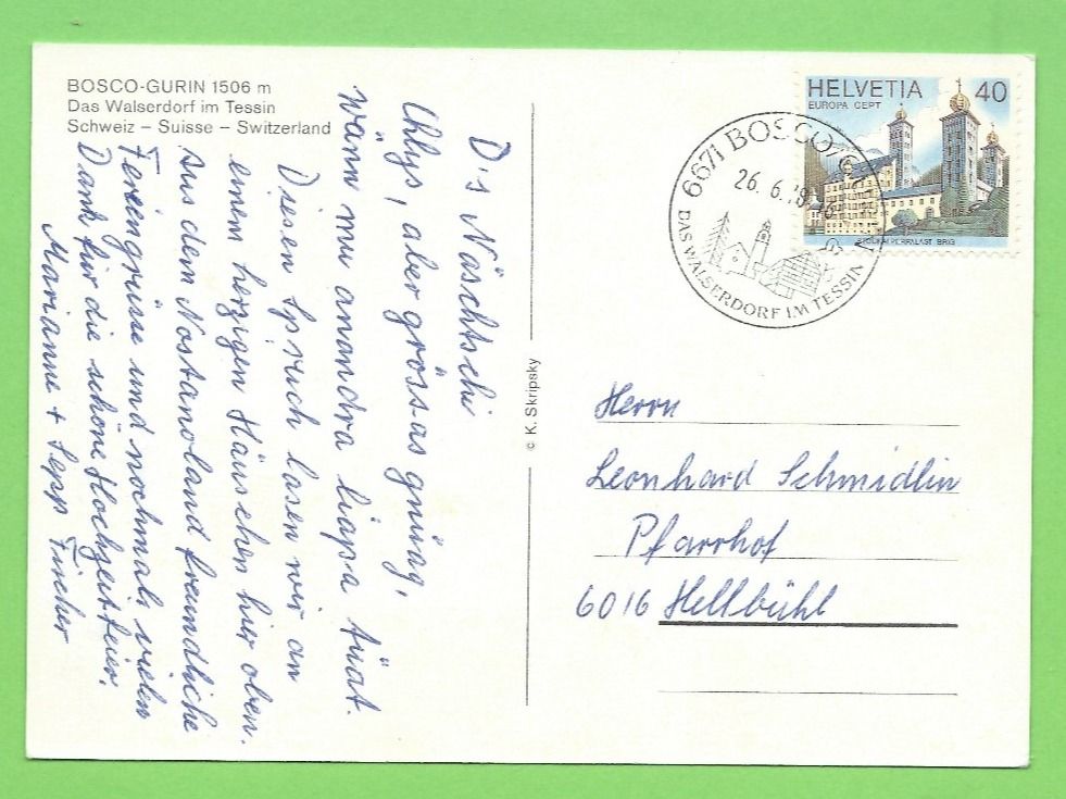 Cartoline postali: Bosco-Gurin – Usato da Zürich venduto da t24_de 1