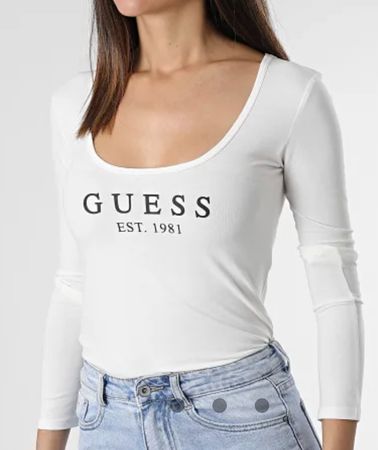 T-shirt manches longues Guess blanc t. XL      NEU!