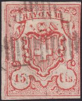 Nr.19 Type 1 (OL-I) frisches Stück mit Bogenrand, Kat 1500.-
