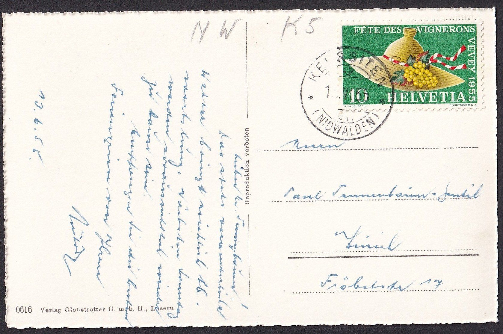 Cartoline postali: Kehrsiten Dorf Kaplanai mit Dampfschiff – Usato da Olten venduto da clotaldi 1