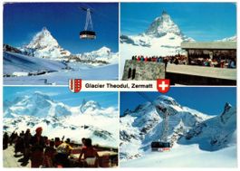 Zermatt - 4 Bild AK Theodul Gletscher