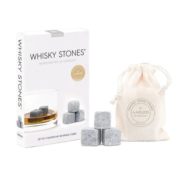 GOURMEO Pierres à Whisky 9 Pièces En Stéatite Naturelle - Glaçons Réutilisables Pour Boissons Sans Dilution