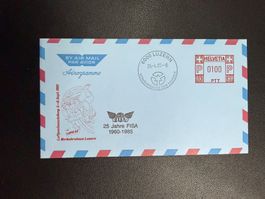 Luftpostausstellung Luzern 1985 25 Jahre FISA Aerogramm