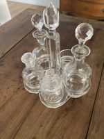 Antikes Kristall Set Salz Pfeffer Essig Öl Glas 5 Teile