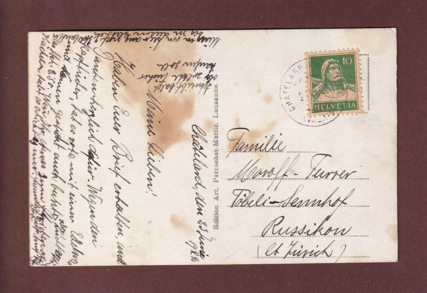 Cartoline postali: Glacier du TRIENT - 1922 – Usato da Pully venduto da nicecards 1