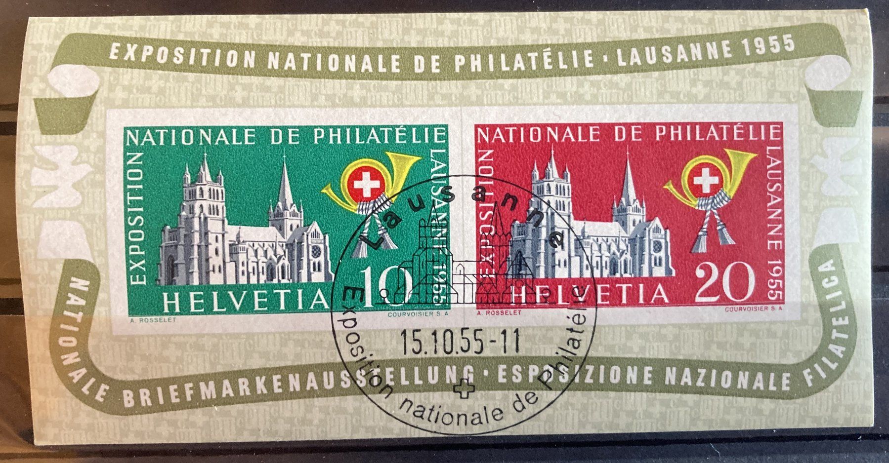 Lausanne Block 1955 W35 gestempelt SBK 70 Fr (Gebraucht) in Flawil