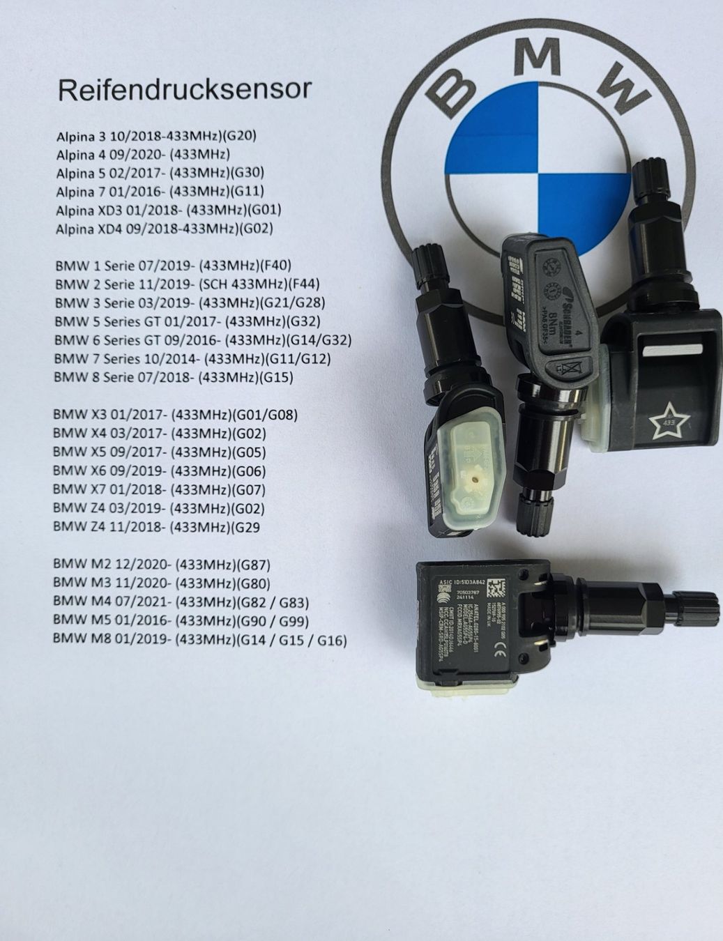 BMW Tutti pezzi di ricambio auto: BMW Reifendrucksensoren 6er G32 – Nuovo e nell'imballaggio originale da Wauwil venduto da Reifendrucksensoren 1